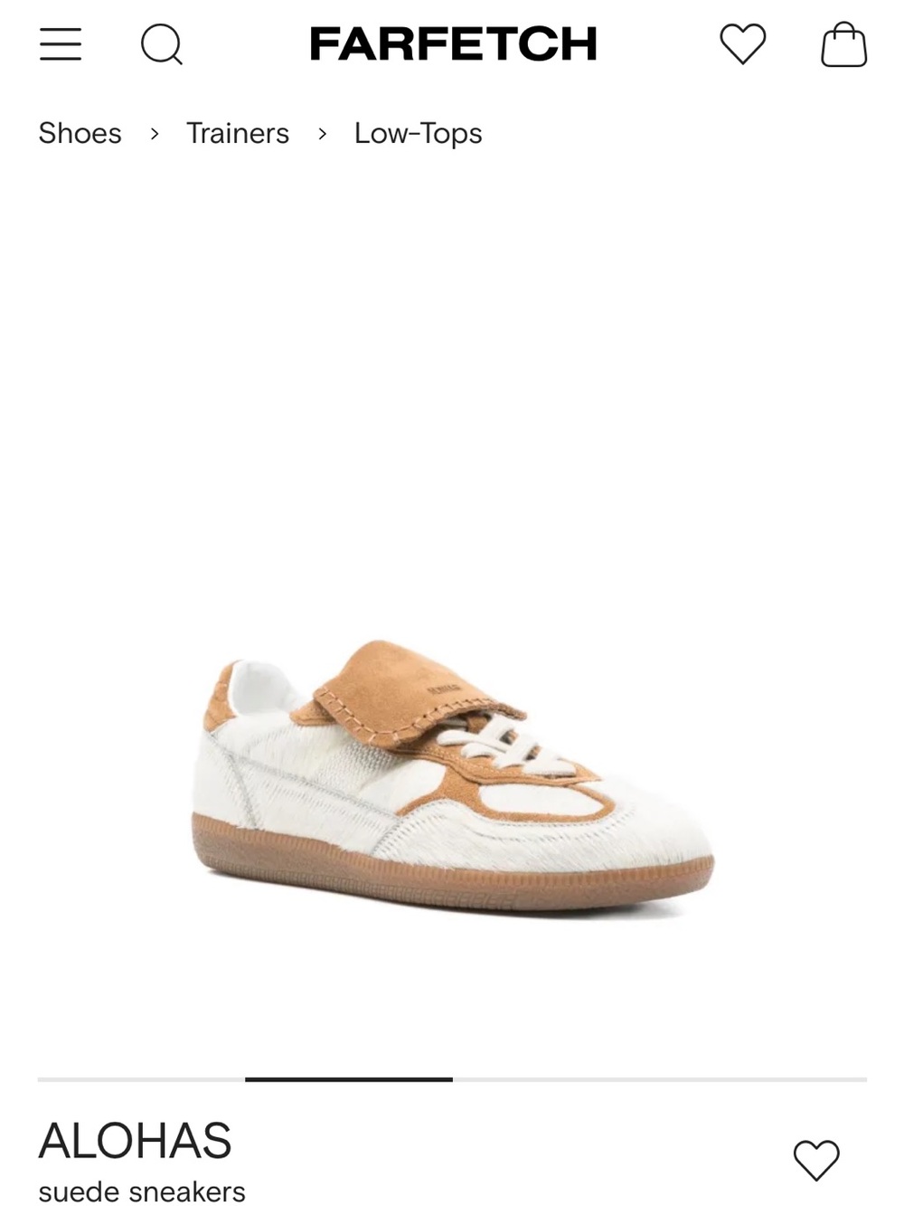 ALOHAS White and Tan Suede Low-Top Sneakers with Gum Sole
